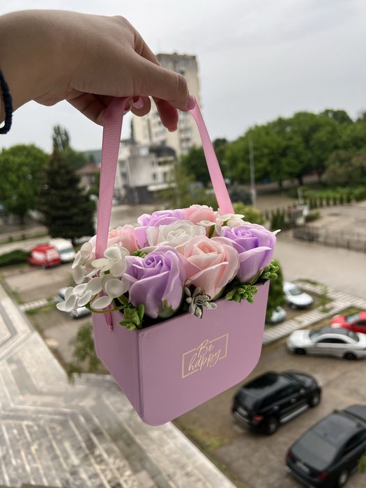 Букет от сапунени рози