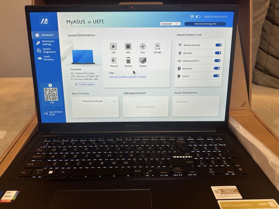 Laptop Asus Vivobook 17 I7 1T SSD Nou