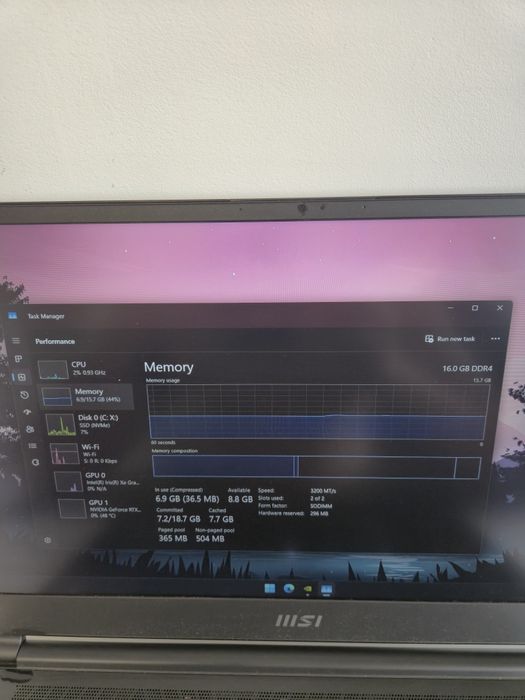 Laptop Gaming MSI Stealth 15M I7 12Th, RTX 3060 6Gb, 1T SSD, 16Gb RAM