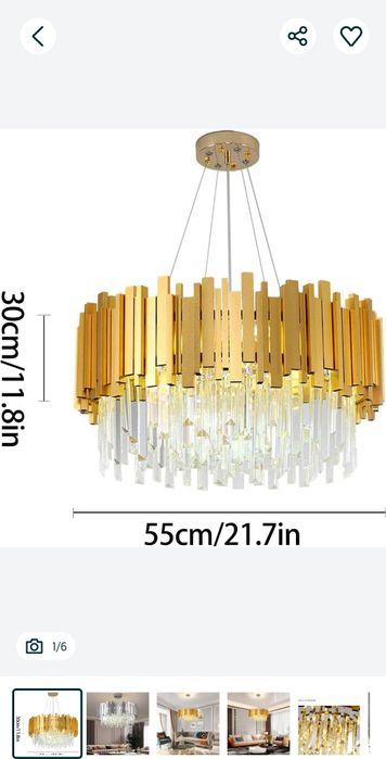 Златист полилеи с Висящи кристали