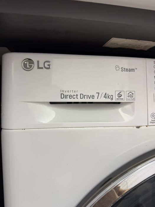 Masina de spalat rufe cu uscator LG F2J7HG2W, Wi-Fi, 7/4kg, 1200rpm