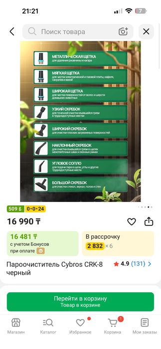 Пароочиститель cybros