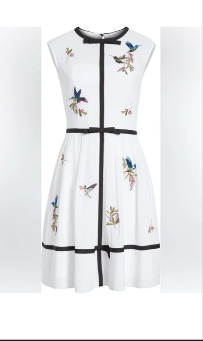 Ted baker бяла рокля с бродерия