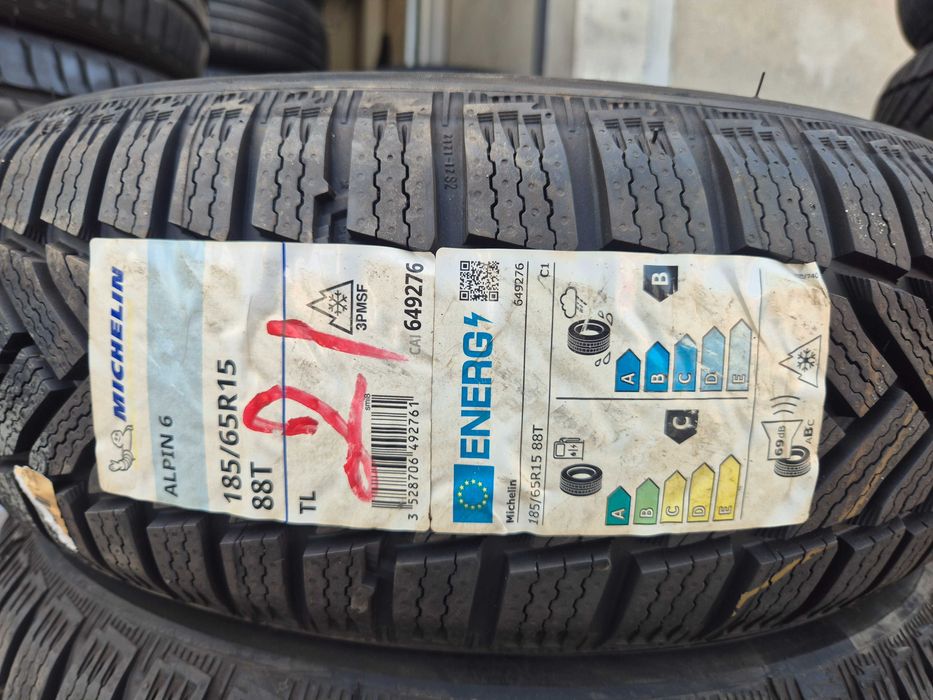 2 Anvelope M+S IARNA - 185/65/15 - Michelin Alpin 6 - NOU - DOT 2021 !
