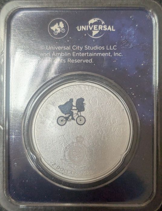 Moneda Argint 1 Oz Colorata E.T.Aniversare 40 de ani Tiraj 4000 bucati