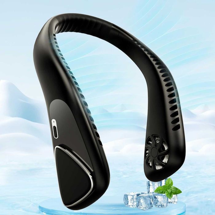 Ventilator portabil pentru gat USB cu 3 viteze reglabile, 5000 mAh