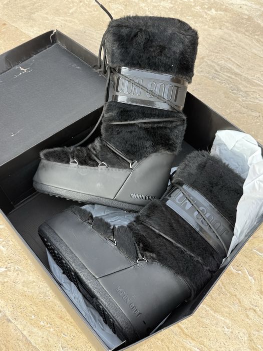 Moon Boot icon faux fur noi nepurtati 42-44