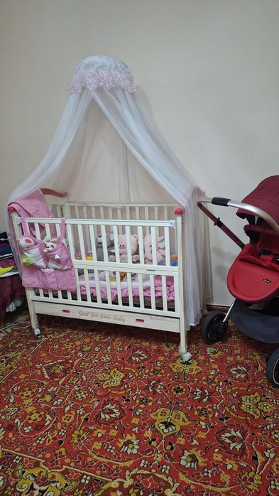 Своя детская кроватка с бортиками с одеялом с простонью комплект