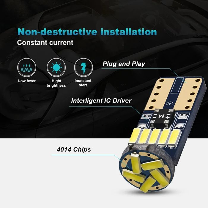 Bec Led Canbus W5W T10 auto 12 Volti SET 10 BUCATI