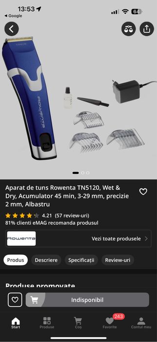 Aparat de tuns rowenta TN5120