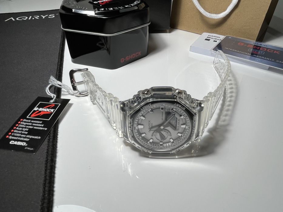 Ceas Casio G-Shock (CasiOak) Transparent / Argintiu (Skeleton)