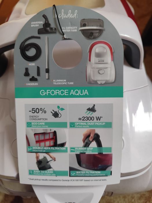 Прахосмукачка Gorenje G-Force Aqua с воден филтър