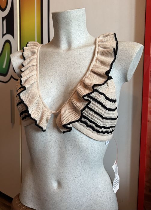 Sutien cu volane, tricotat, Asos, M-L(40-42)