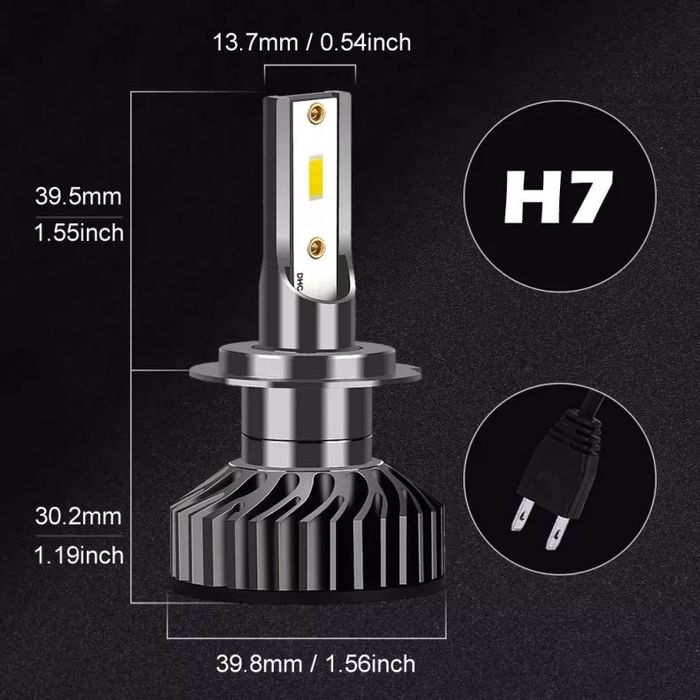 Două Becuri Led H1,H3,H7,H8,H9,H10,H12,H11,,hir2H13,B3,HB4,80W/20000LM