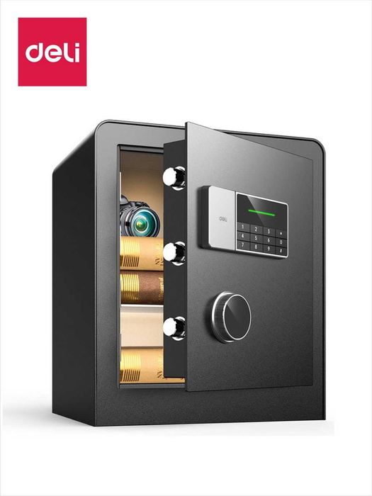 Seyf Deli ET551 450х380х320 электронный замок + ключ, черный, 22 кг