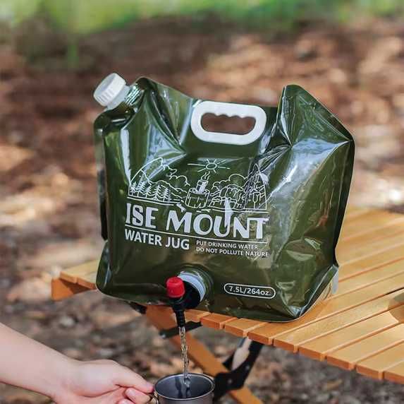 7.5L Сгъваема чанта за вода с кран | Къмпинг, Туризъм, Барбекю
