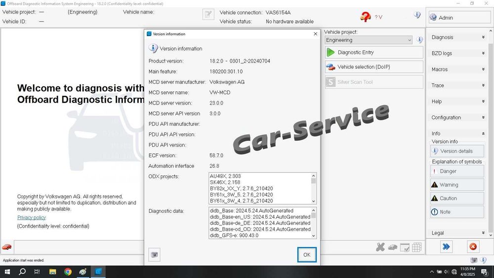 T450s +VNCI Vas6154 + SSD 256 Gb ,ODIS 24.3.1 + Elsa PETKA Haynes