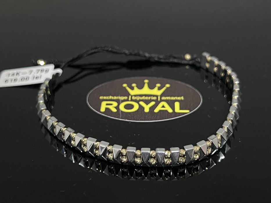 Bijuteria Royal CB : Bratara cu snur aur 14k 7,79gr