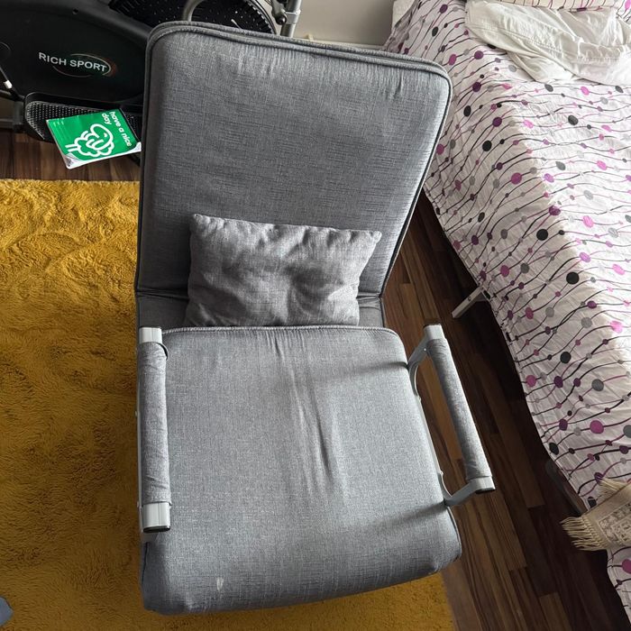 Fotoliu pat 2 in 1-gri deschis