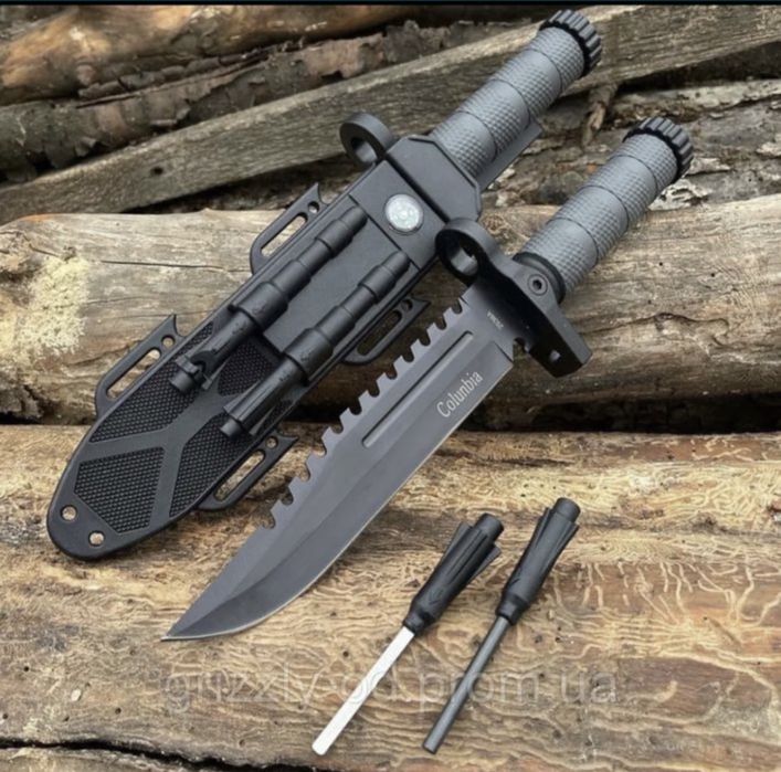 ловен нож тактическият+компас+кремък+точило за оцеляване Columbia USA