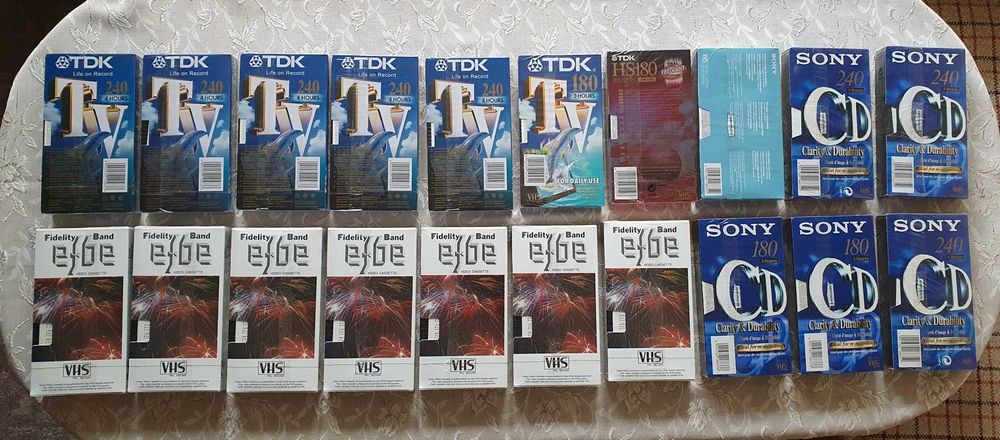 Нови видеокасети VHS TDK, JVC, BASF, Sony, Memorex. Konica