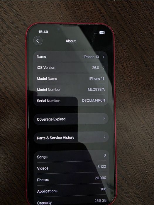 Iphone 13 Red 256 GB