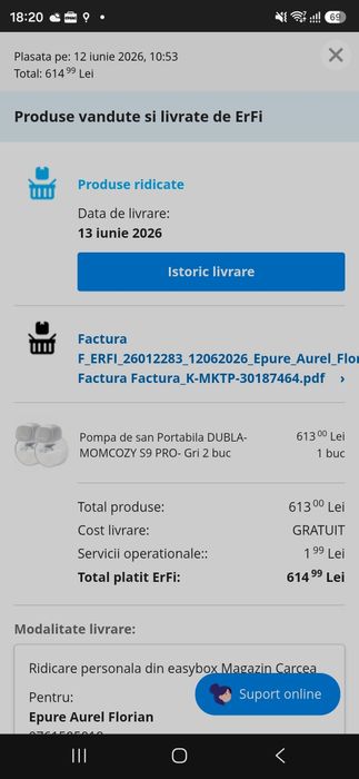 Pompa de san Portabila DUBLA- MOMCOZY S9 PRO- Gri 2 buc