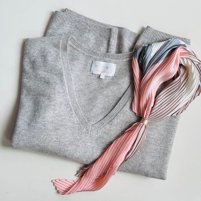 Кашмирен страхотен сив пуловер