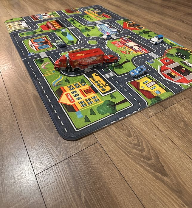 Covor pentru masinuțe , CARS CITY, portabil, 80x120