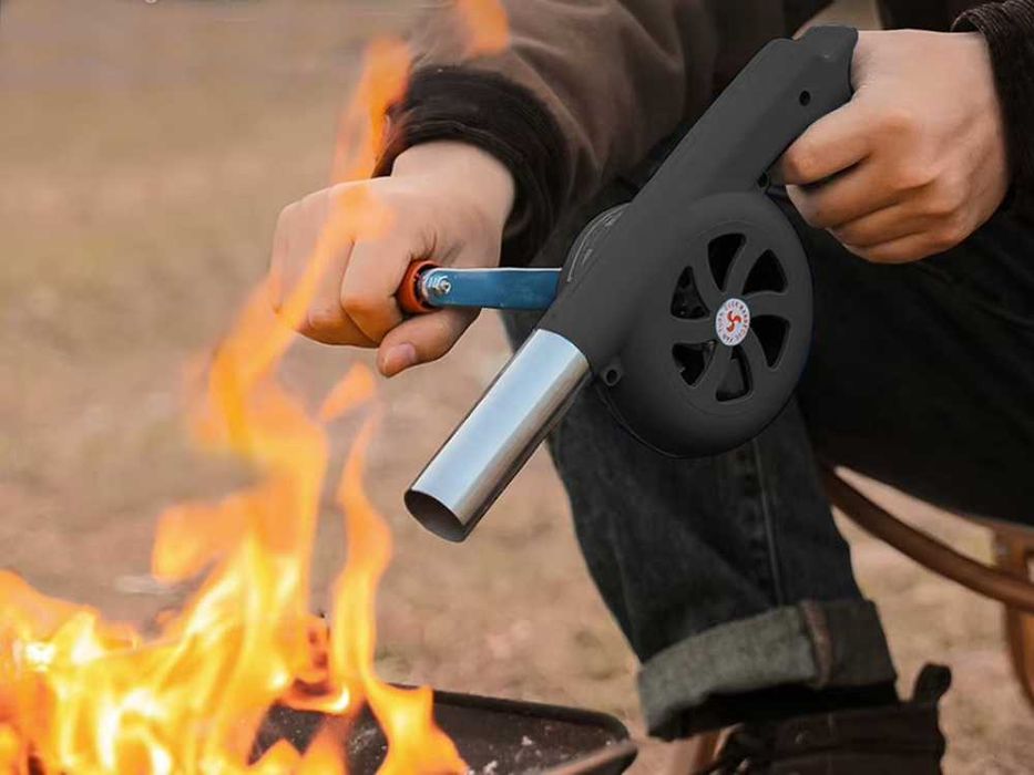 Мощна ръчна духалка за разпалване на барбекю / огнища с удобна дръжка