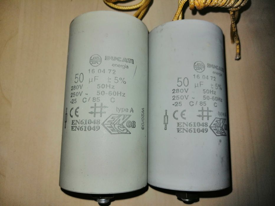 Condensatori pornire motor 50uF ,25uF, 20uF la 220 V - Ducati Energia