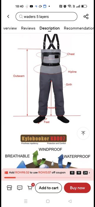 Vand waters pentru pescuit.