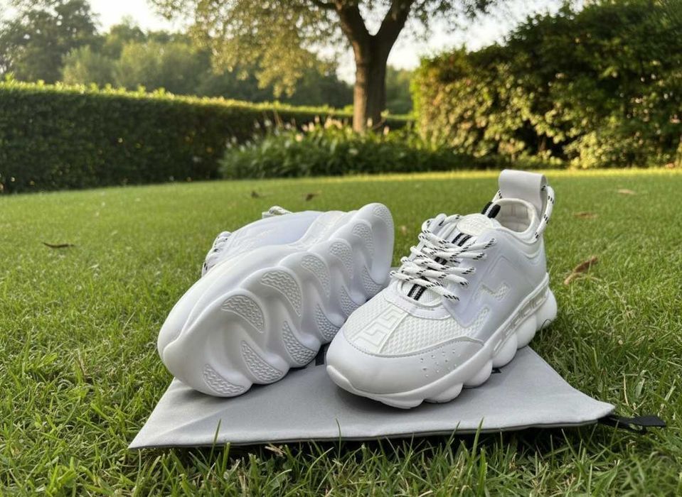 Adidasi Versace Chain Reaction Alb - Adidasi Unisex