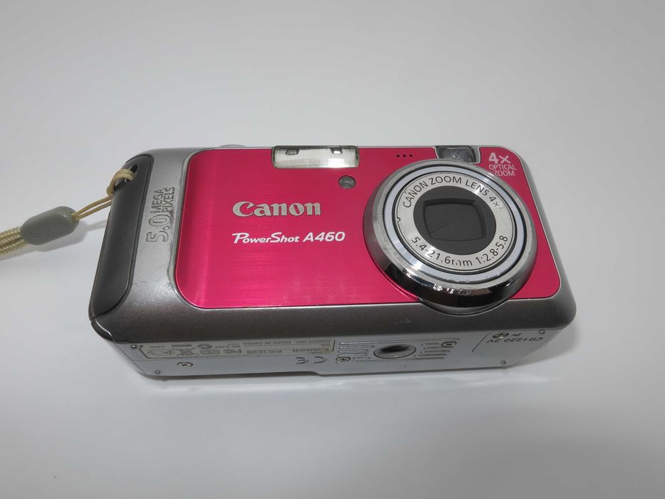 Canon A460 розова дигитална камера, компактен цифров фотоапарат, комплект с карта памет, работи отлично