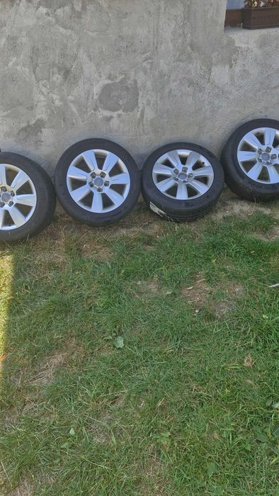 set 4 roți jante originale Audi cu cauciucuri 225 50 17 continental