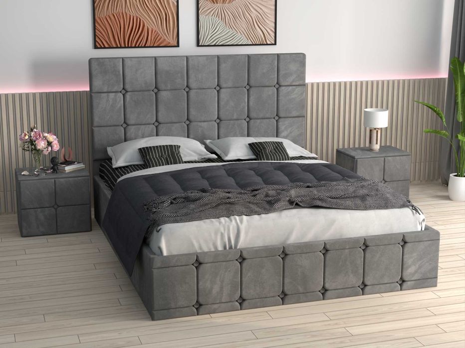 Pat tapițat Elias, toate dimensiunille disponibile si toate culorile