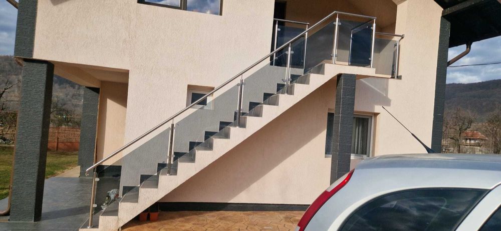 Balustrada sticla , Balustrada din inoc cu sticla , geam, inox,fier