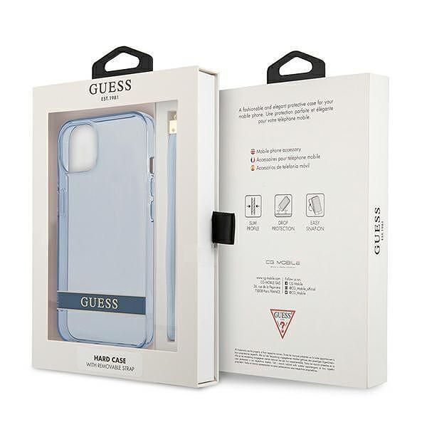 Guess hardcase translucent stap - дизайнерски кейс с връзка за iphone