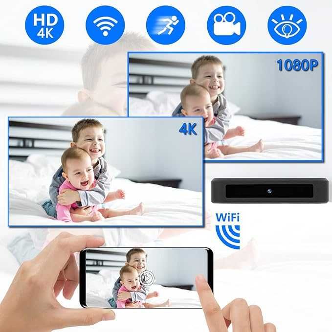 Шпионска камера скрита в батерия с нощно виждане, детекция на движение