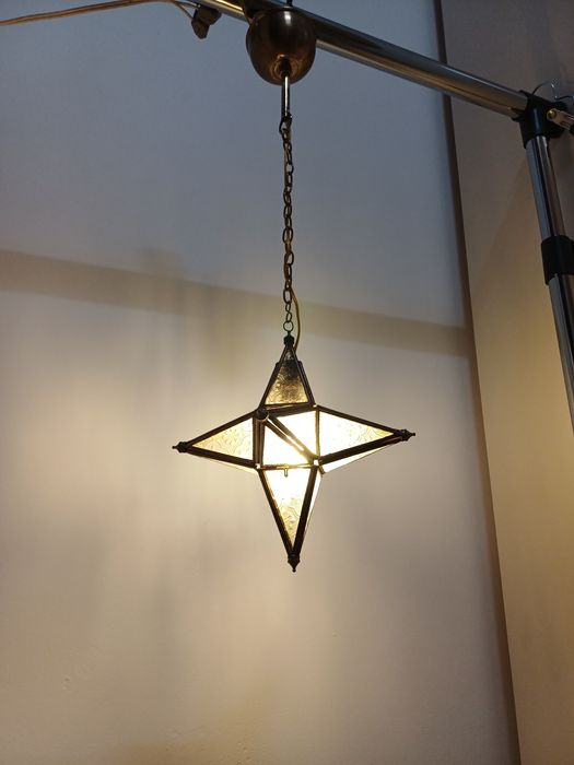 Accesoriu decor lumina vintage colectie sticla  alama Franța  1940