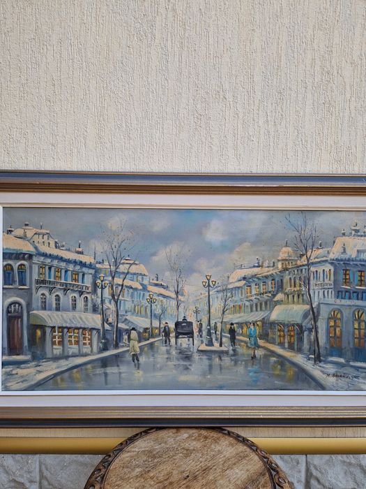 Прекрасна красива английска картина масло върху платно