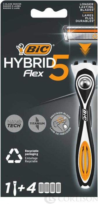 Самобръсначка BIC Hybrid 5 Flex с 4 резервни ножчета