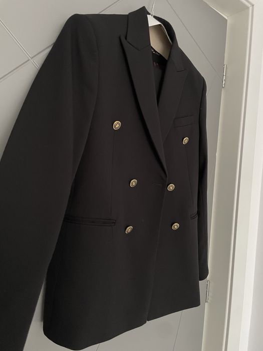 Costum 6AM CEREMONY ginere/mire negru cu doua randuri de nasturi