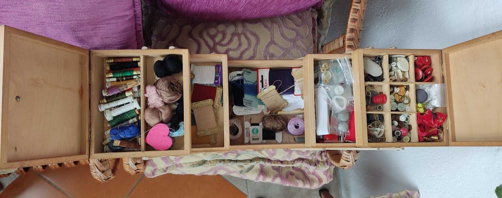 ПРОМО-10% Букова кутия за бижута, шевни и други принадлежности