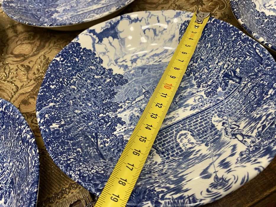 Комплект от 6 дълбоки чинии Crown Ducal „Bridge Scenes“ – Англия