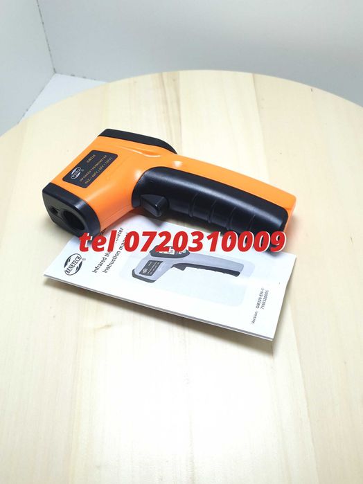 Termometru Industrial Optimus 380 Interval -50 +380 Grade C - Cu Afisaj Luminat , Portocaliu Negru Pentru Utilizare Tehnica Sau Decorativa