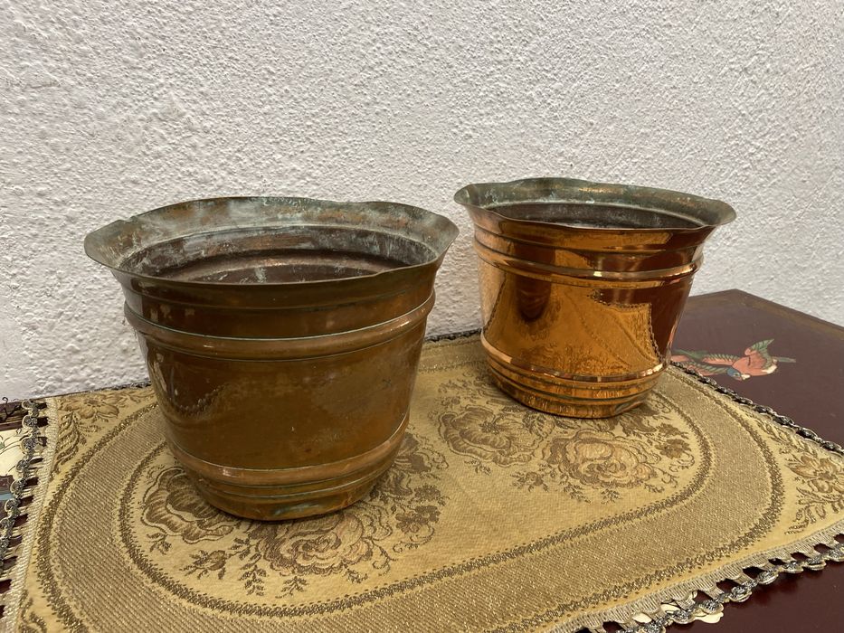 Стари медни кашпи от франция кашпа саксия от мед
