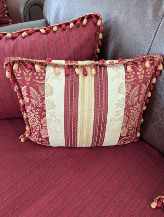 Set canapele lemn masiv, piele naturala