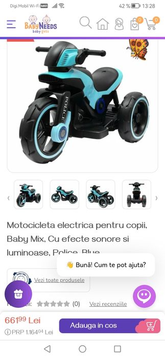 Motocicletă electrică Police pt copii