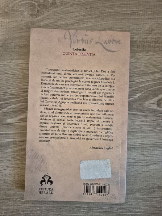 Carte rară Monada Hieroglifică – John Dee, Ed. Herald (OOP)